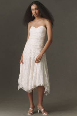 bhldn mixed lace drop-waist midi dress Lace Bhldn Boutique BHLDN Mixed Lace Drop-Waist Midi Dress Anthropologie