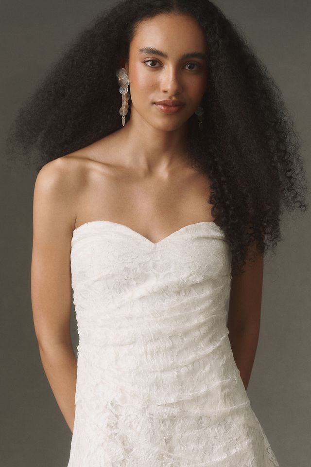 BHLDN Lace Strapless Midi Dress #1