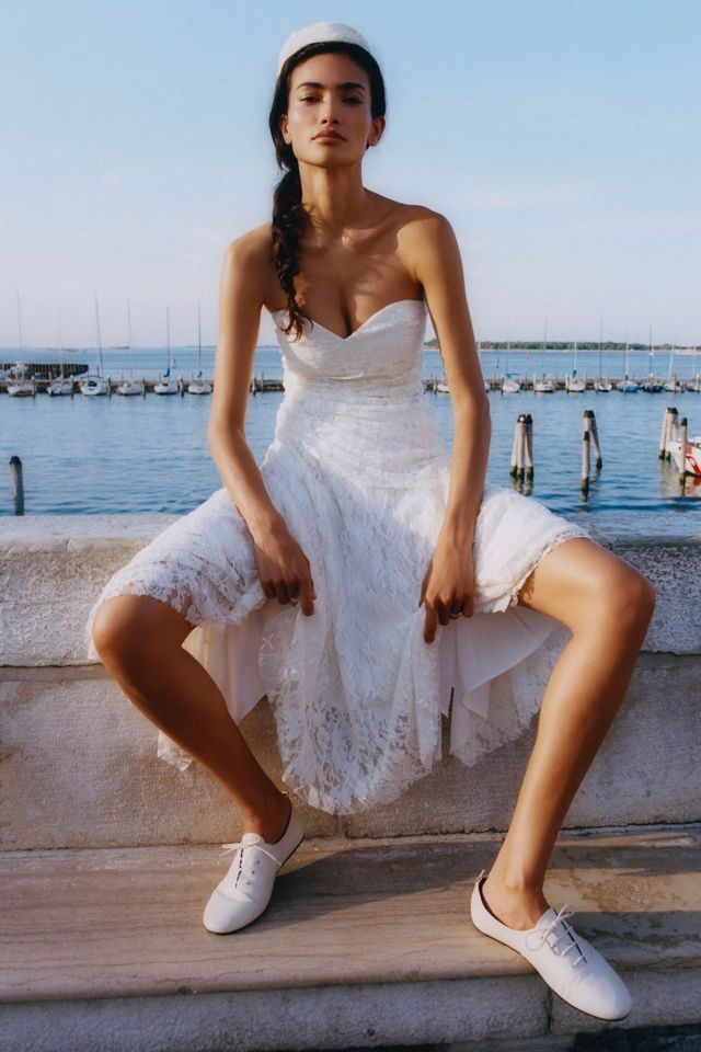BHLDN Lace Strapless Midi Dress #3