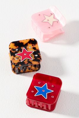 Frasier Sterling Stars Claw Clips, Set of 3