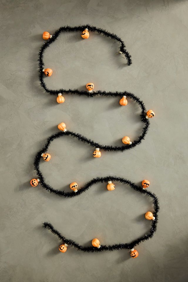 Glass Pumpkin + Tinsel Garland #3