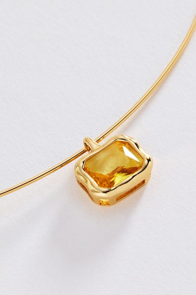 Bezel Stone Pendant Necklace #1