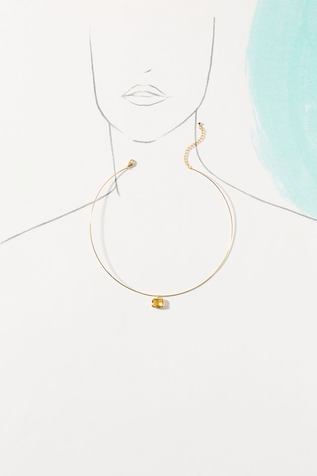 Bezel Stone Pendant Necklace #2