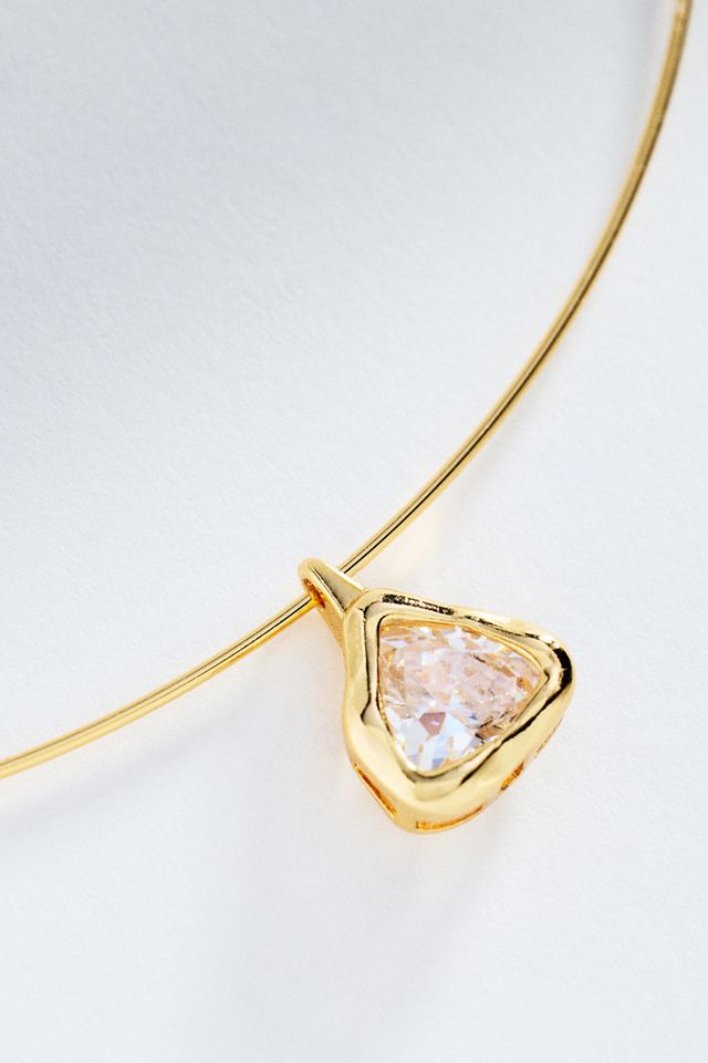 Organic Bezel Triangle Pendant Necklace #1