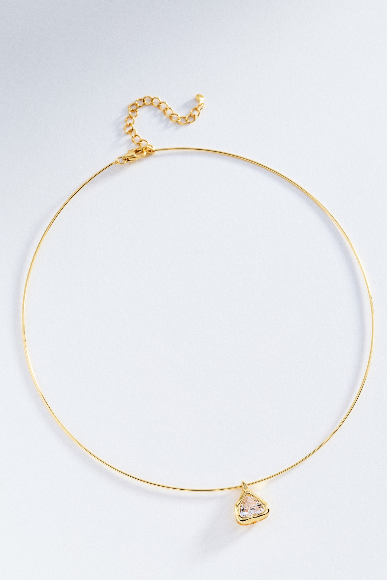 Organic Bezel Triangle Pendant Necklace