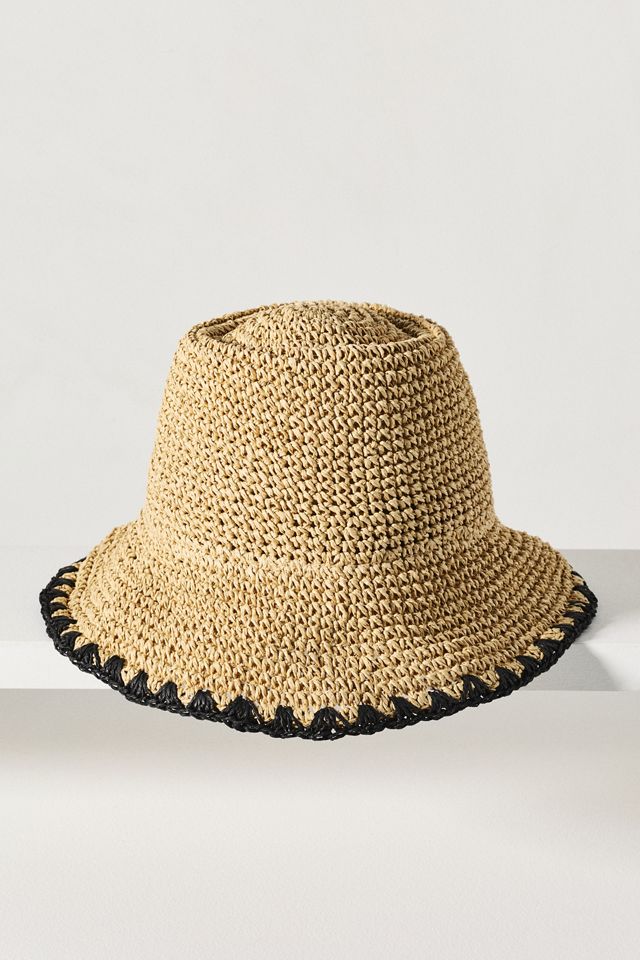 Wyeth Straw Whipstitch Bucket Hat #1