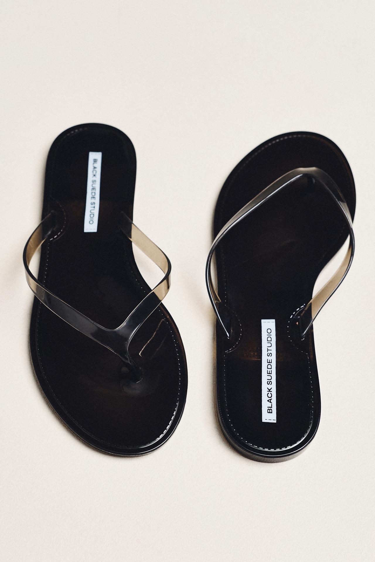 Black Suede Studio Jelly Thong Sandals