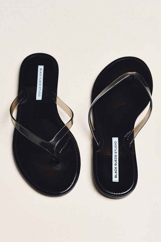 Black Suede Studio Jelly Flip-Flop Sandals #1