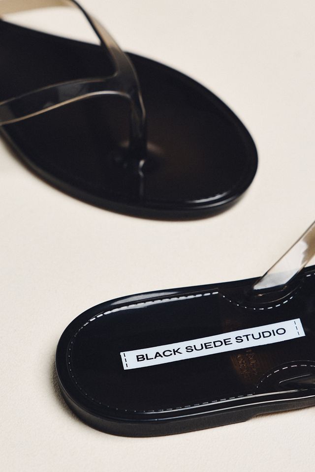 Black Suede Studio Jelly Flip-Flop Sandals #2