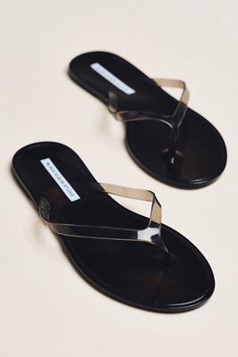 Black Suede Studio Jelly Flip-Flop Sandals