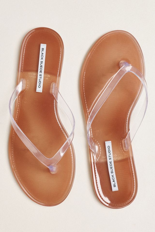 Black Suede Studio Jelly Flip-Flop Sandals #1