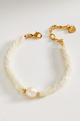 Twisted Bead Pearl Bracelet