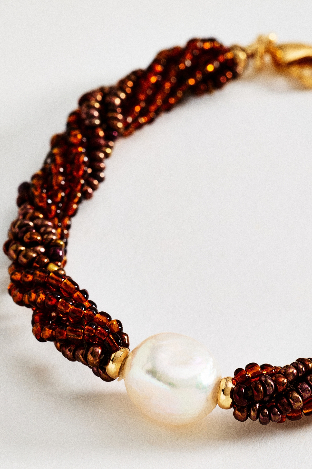Twisted Bead Pearl Bracelet