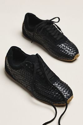 Maeve Woven Leather Sneakers