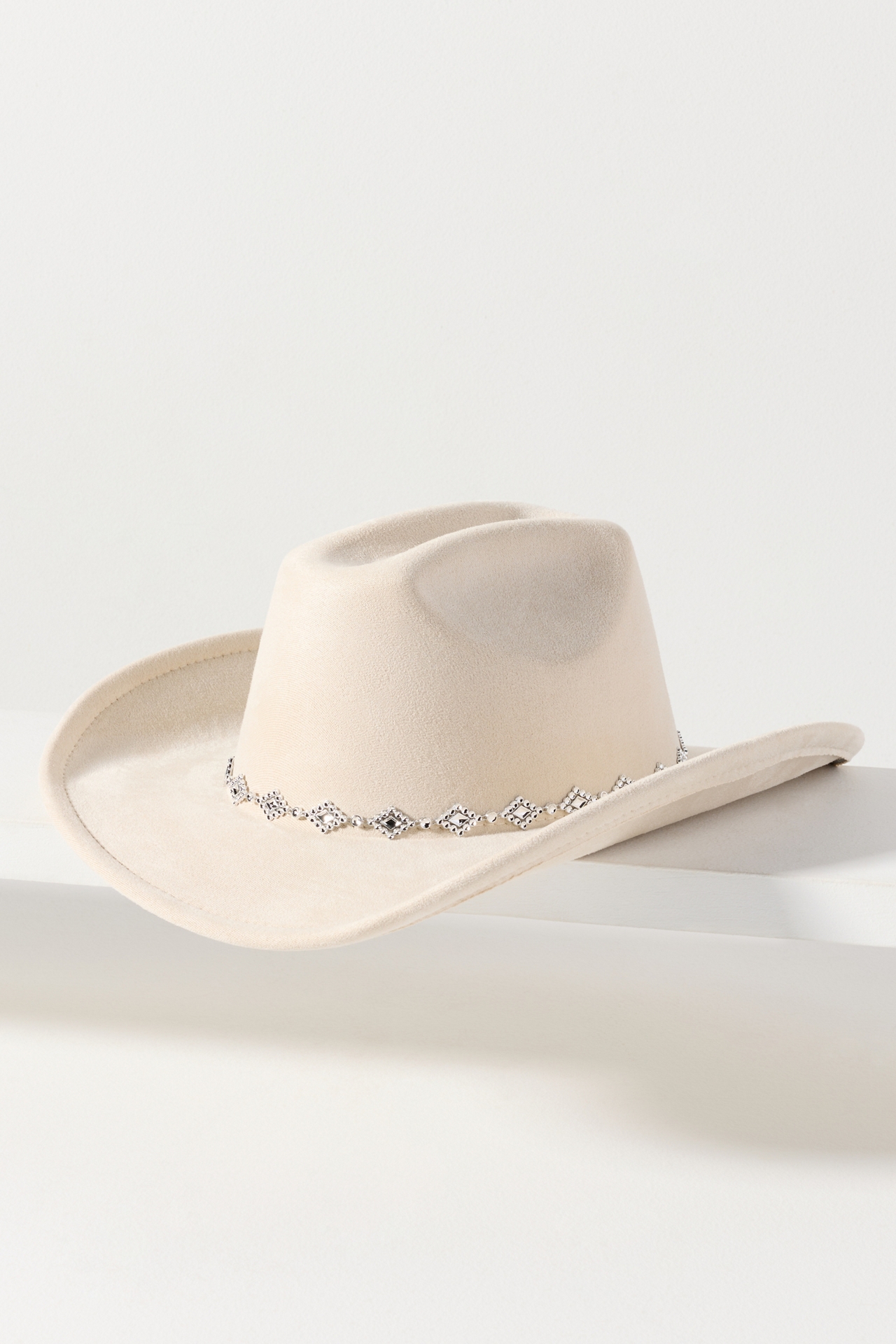 Faux Suede Studded Rancher Hat