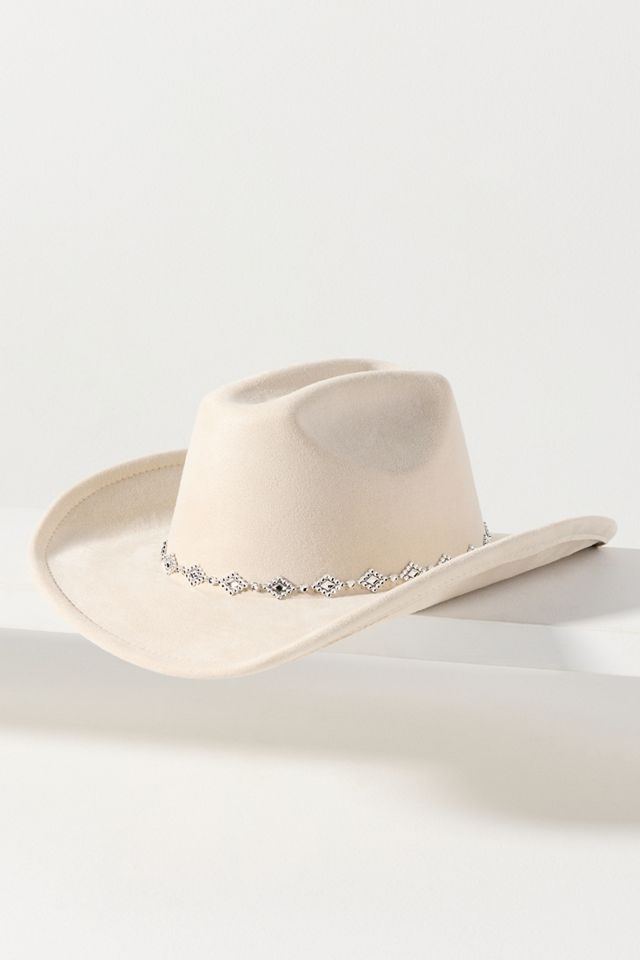 Faux Suede Studded Rancher Hat #1