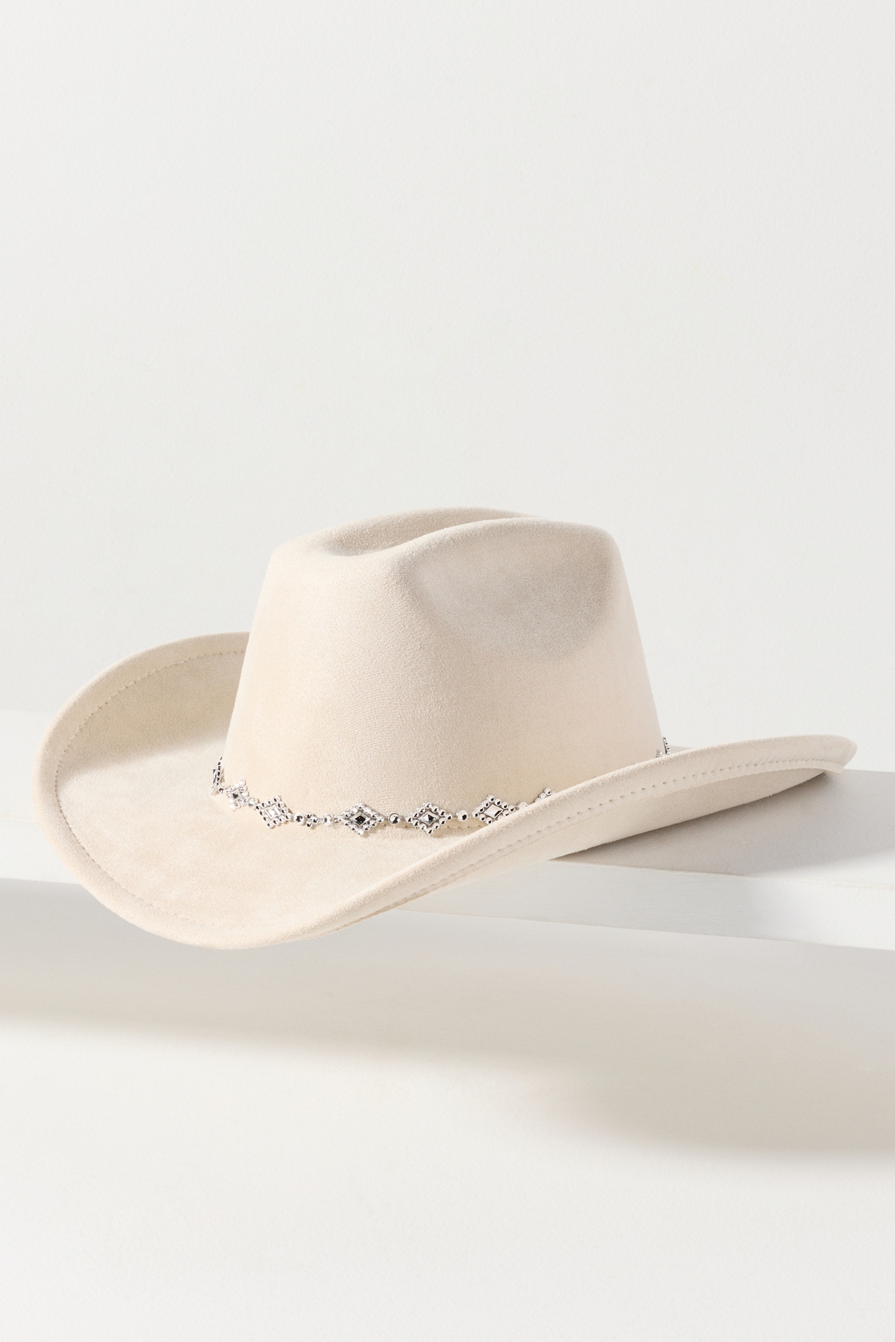 Faux Suede Studded Rancher Hat