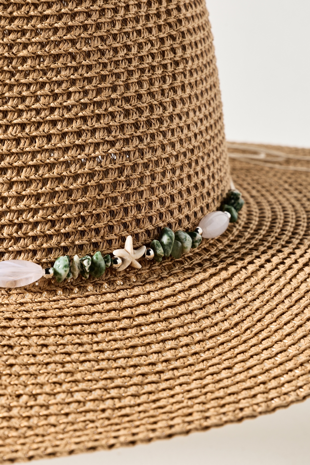 Tea Stained Beaded Rancher Hat