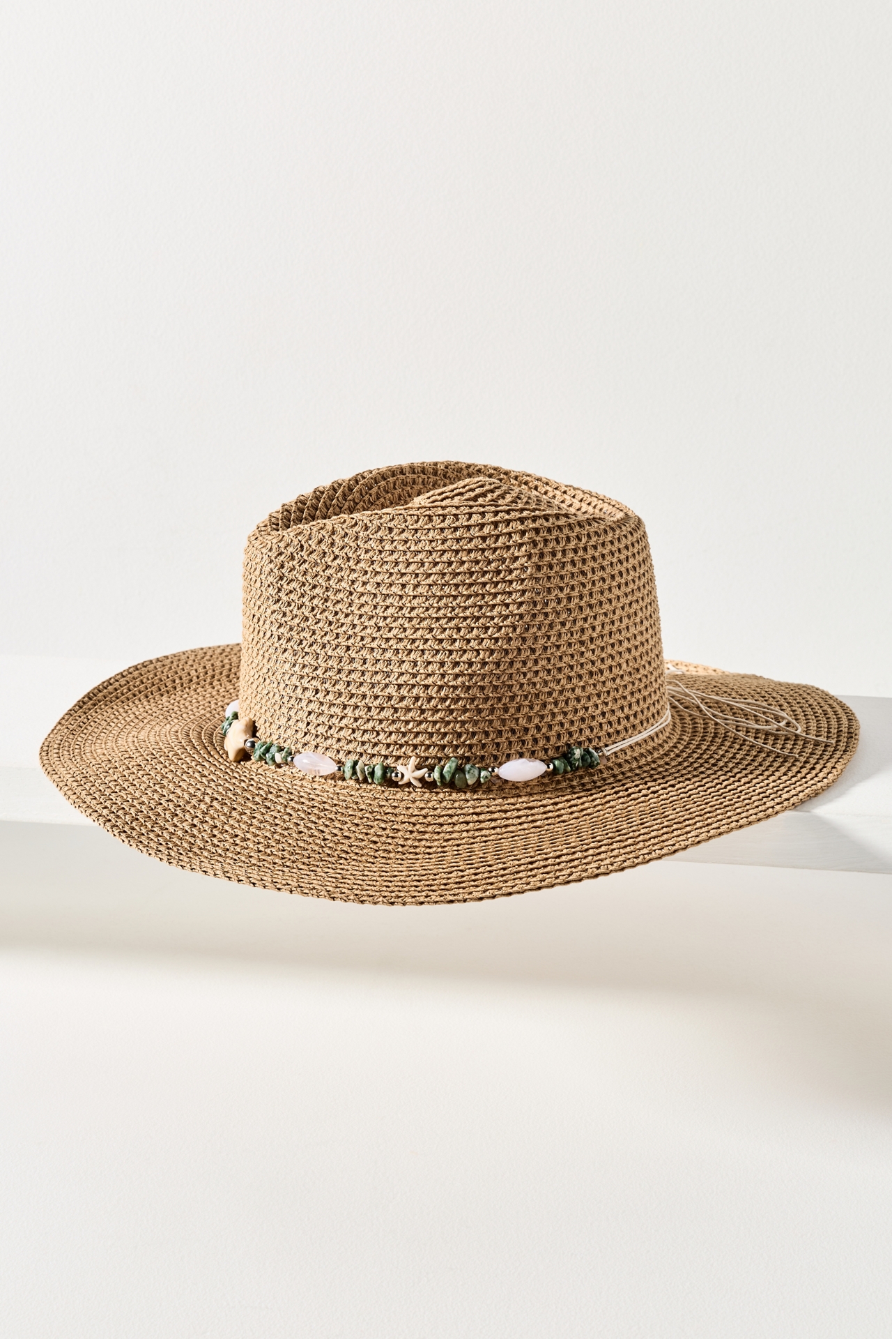 Tea Stained Beaded Rancher Hat
