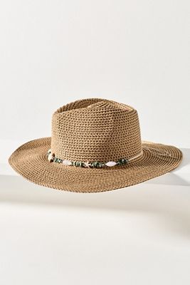 Tea Stained Beaded Rancher Hat