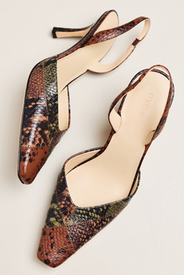 Square Toe Slingback Heels