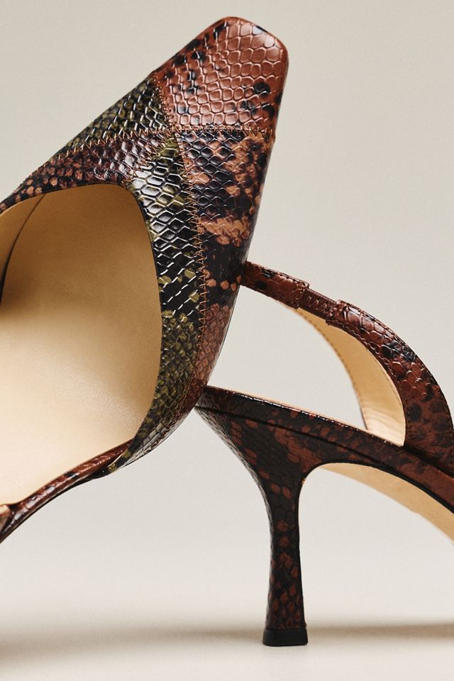 Maeve Square-Toe Slingback Leather Heels #2