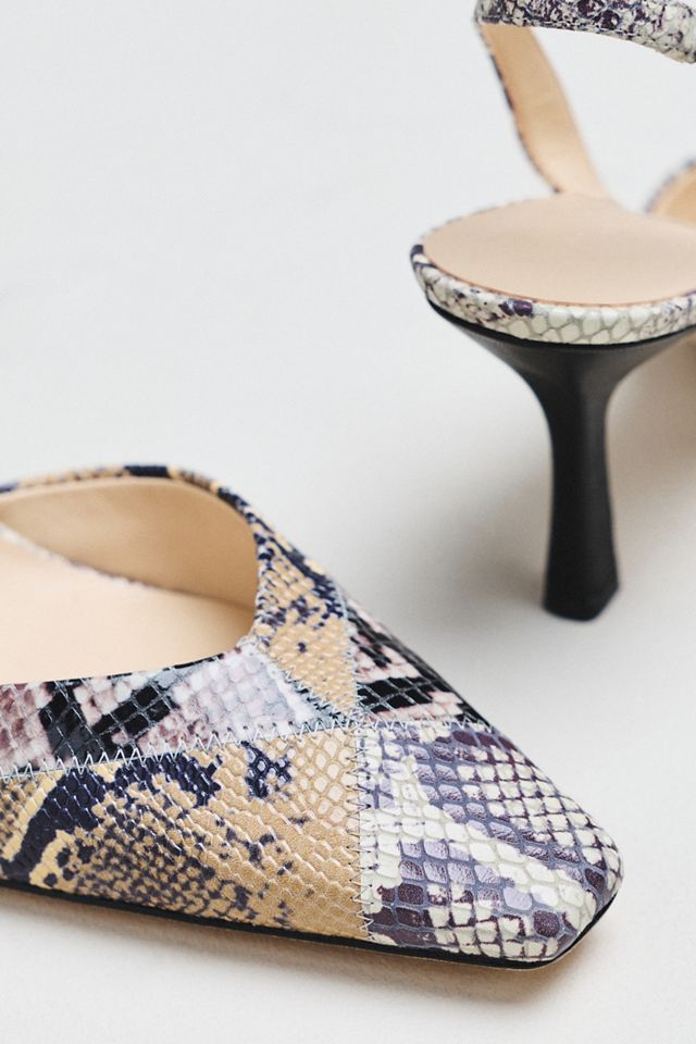 Maeve Square-Toe Slingback Leather Heels #2