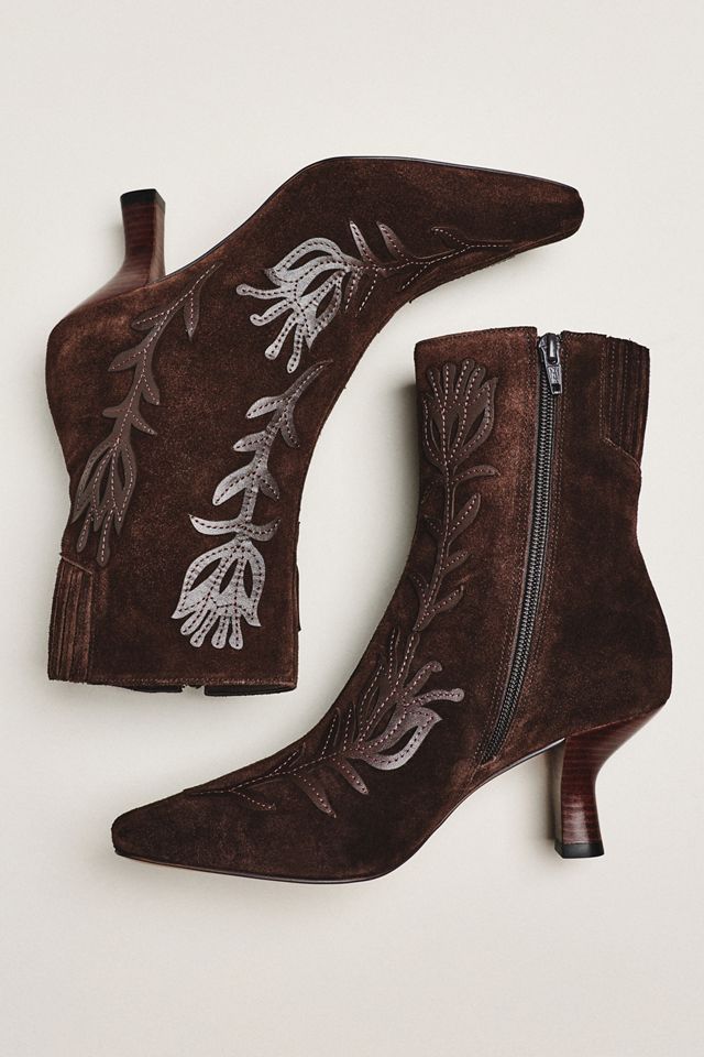 Maeve Leather Appliqué Ankle Boots #1
