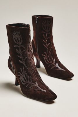 Maeve Leather Appliqué Ankle Boots