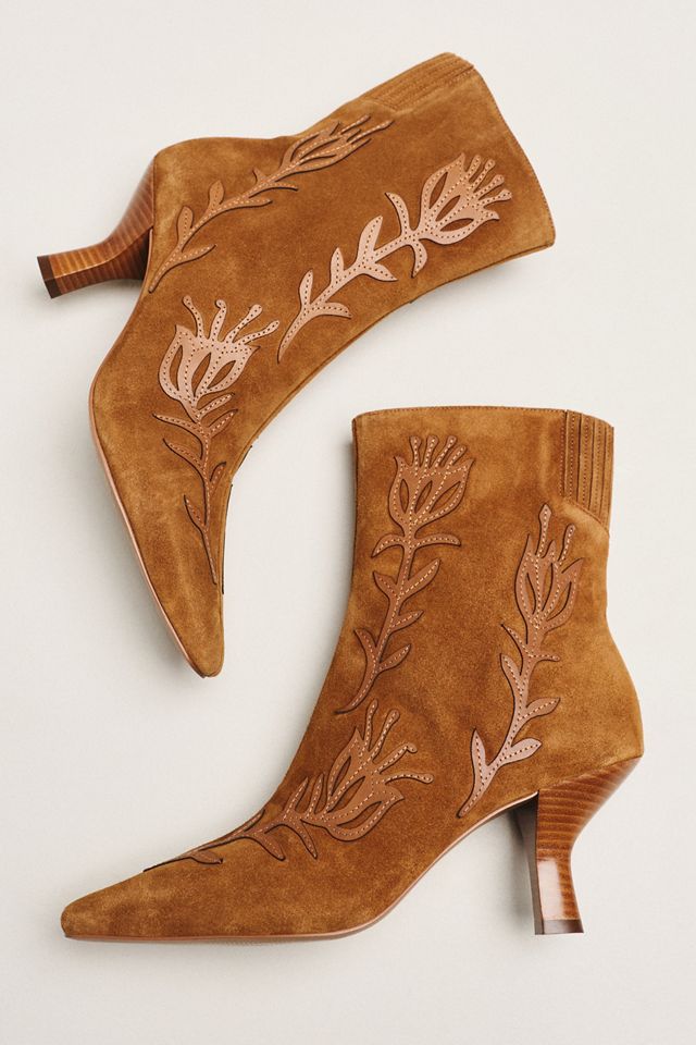 Maeve Leather Appliqué Ankle Boots #1