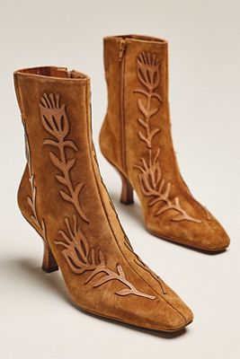 Maeve Leather Appliqué Ankle Boots