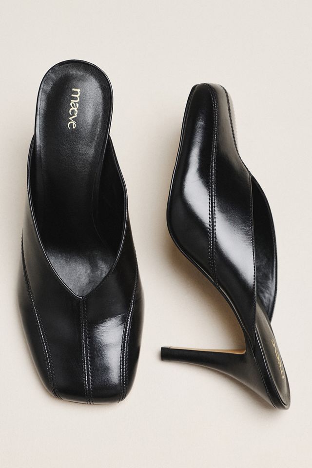 Maeve Square-Toe Mule Heels | Anthropologie