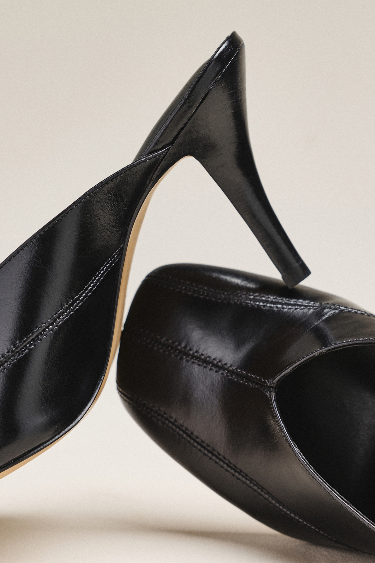 Maeve Square-Toe Mule Heels