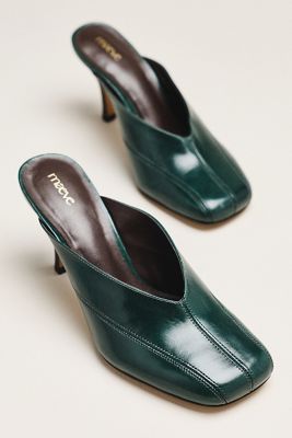 Maeve Square-Toe Mule Heels