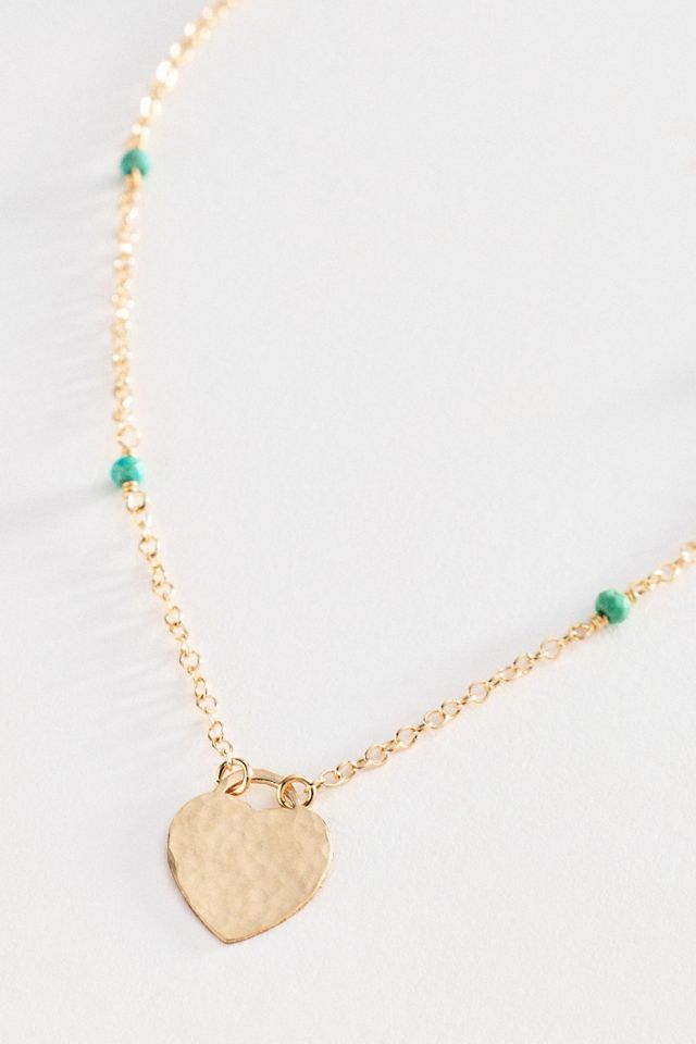 Heather Hawkins Hammered Heart Padlock Necklace #1