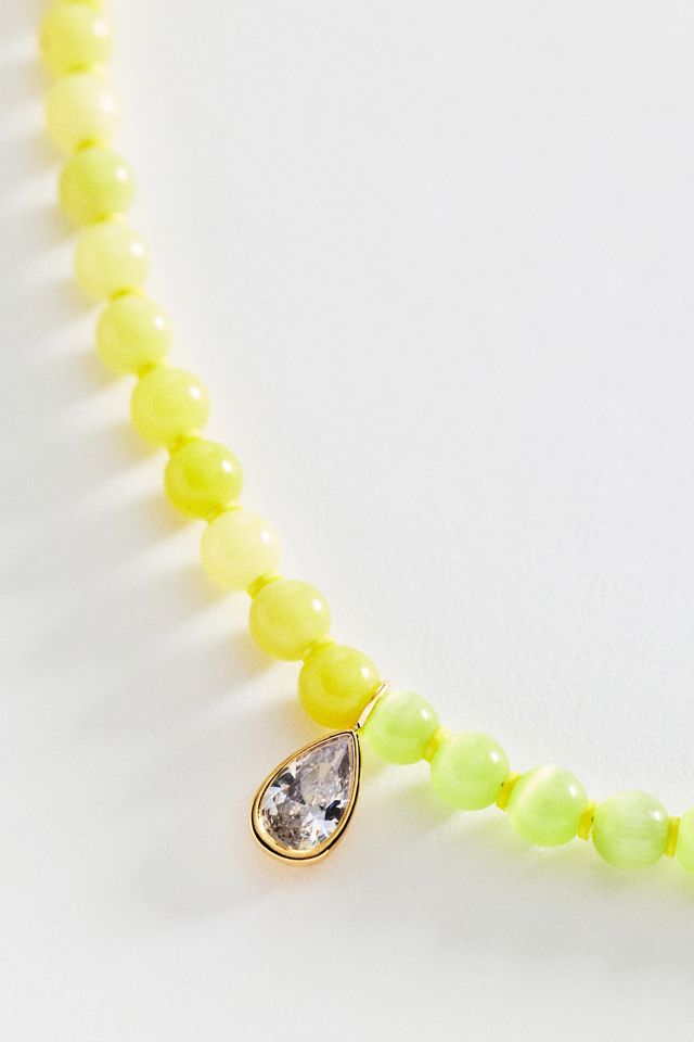 Colorblock Beaded Pendant Necklace #1