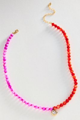 Colorblock Beaded Pendant Necklace