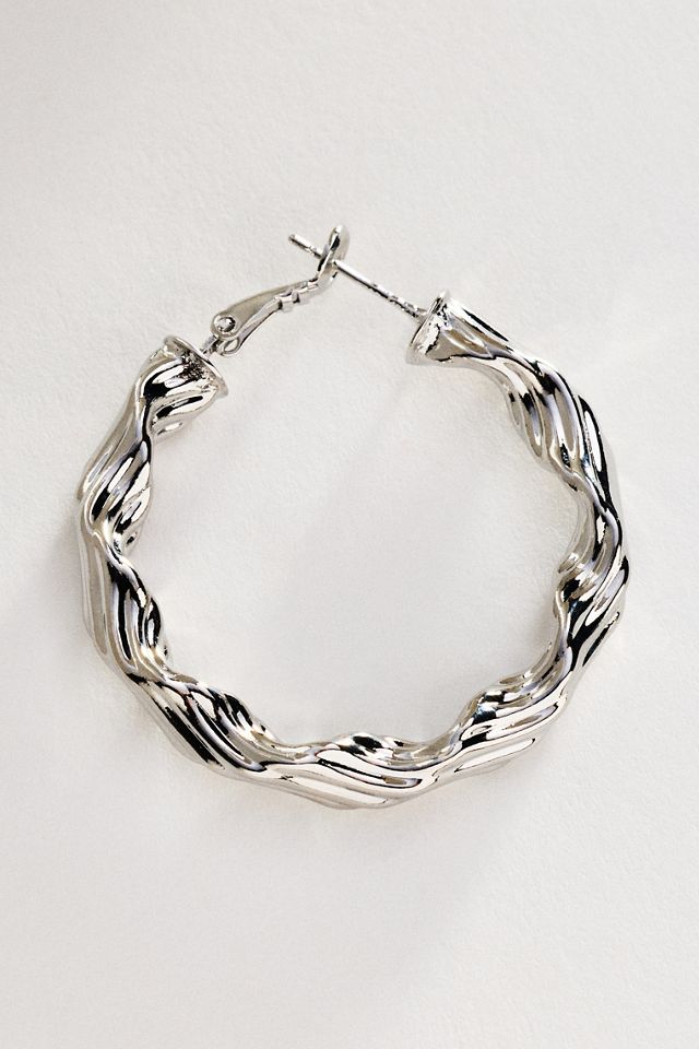 Wavy Textured Hoop Earrings #1