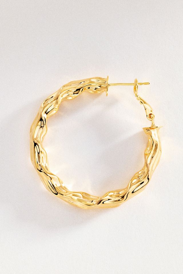 Wavy Textured Hoop Earrings #2