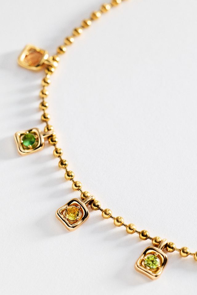 Staggered Bezel Gem Necklace #1