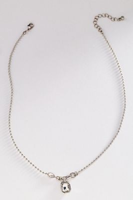 Bezel Crystal Pendant Ball Chain Necklace