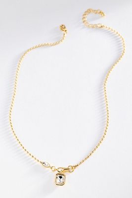 Bezel Crystal Pendant Ball Chain Necklace