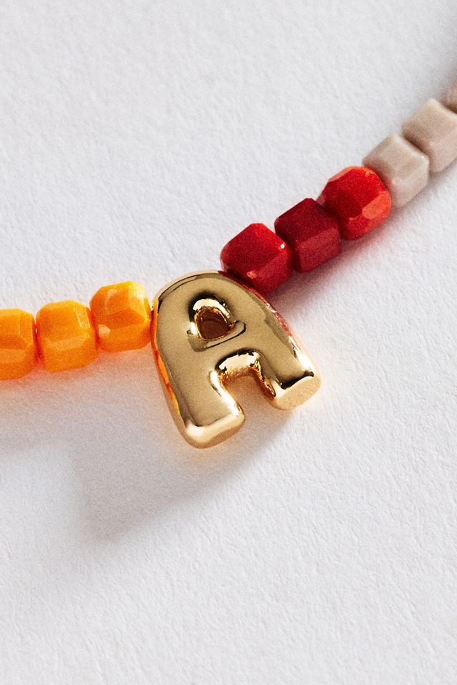 Colorful Beaded Initial Necklace #2