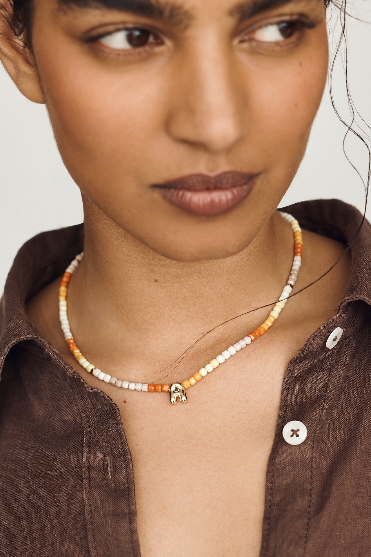 Colorful Beaded Initial Necklace