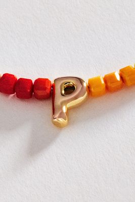 Colorful Beaded Initial Necklace
