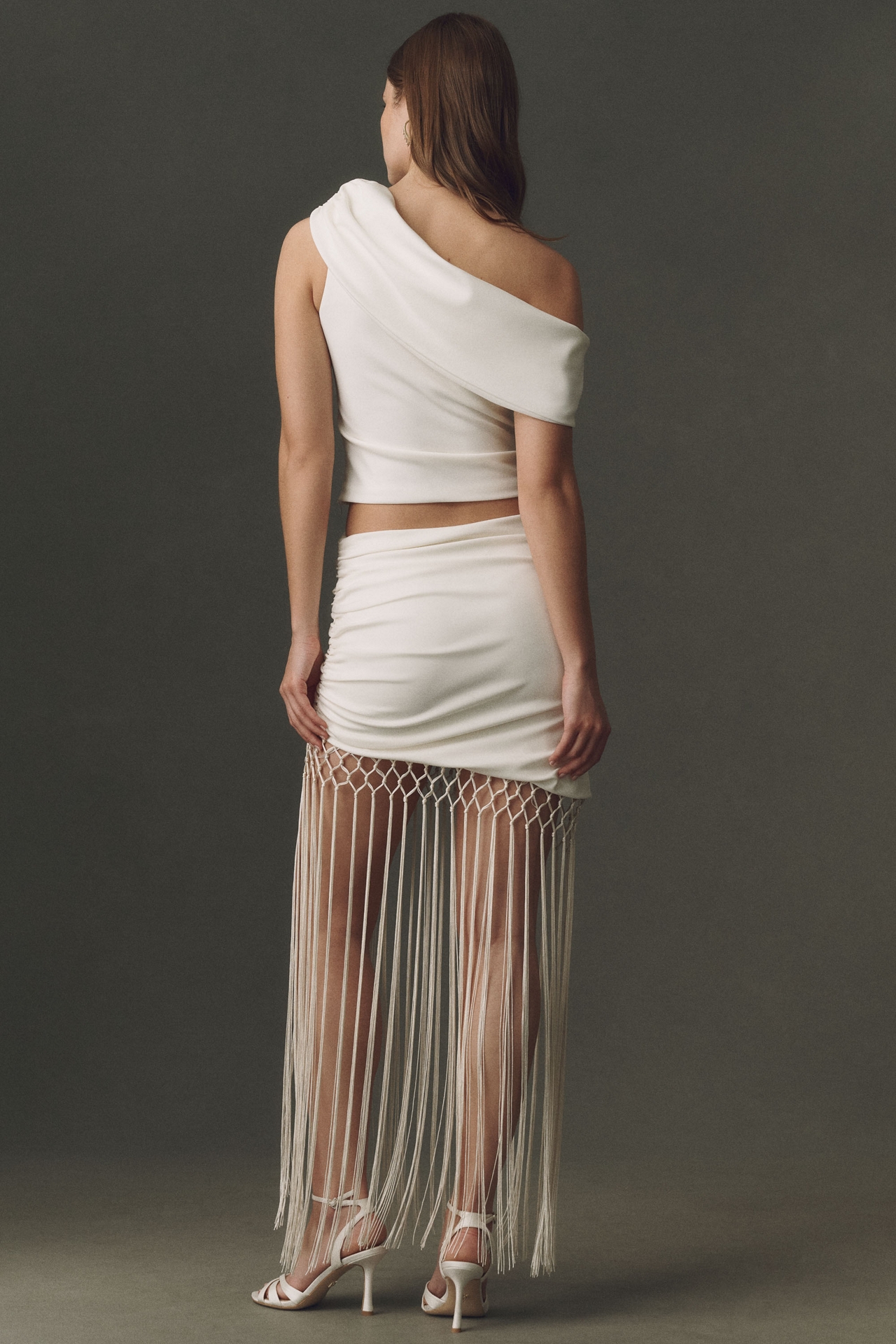Delfi Collective Fringe Top and Mini Skirt Set