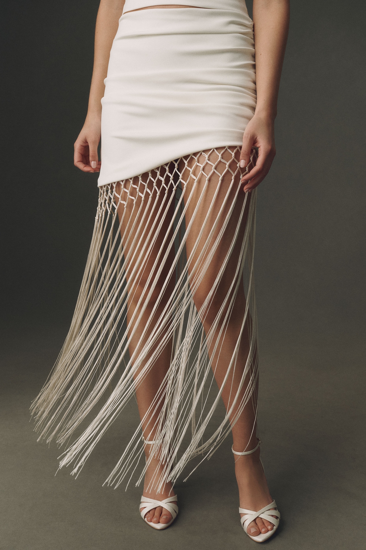 Delfi Collective Fringe Top and Mini Skirt Set