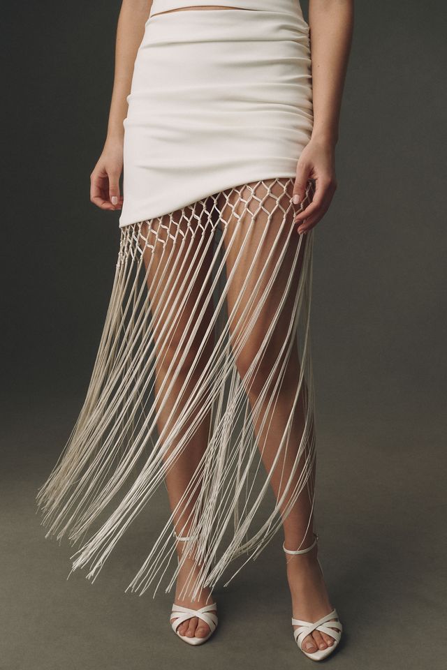 Delfi Collective Fringe Top and Mini Skirt Set | Anthropologie