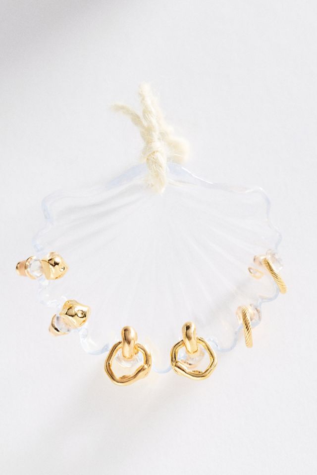 Summer Shell Crystal Earrings, Set of 3 #1