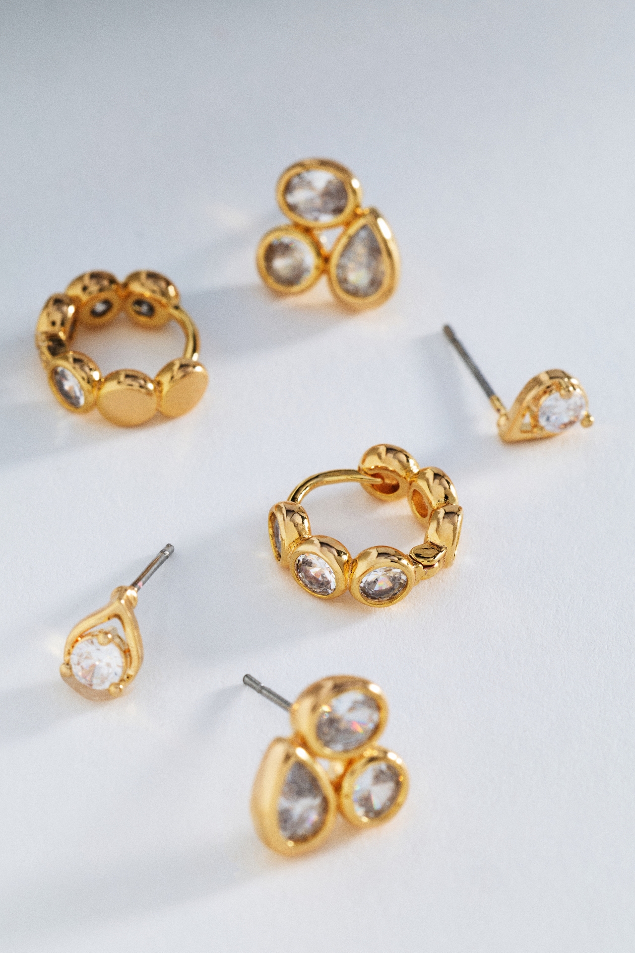 Summer Shell Crystal Earrings, Set of 3